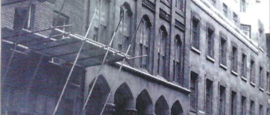 Black and white image of the Charity offices in Houghton Street