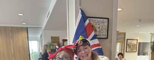 Two people celebrating VE Day